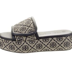 Tory Burch Black and Cream Platform Sandals